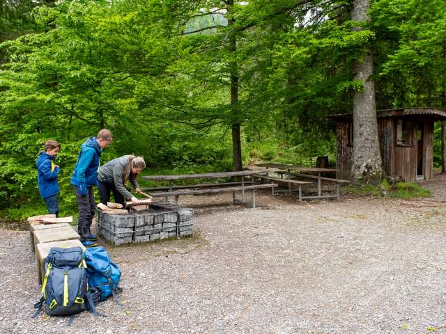 Schweizer Familie Feuerstelle Atzmännig